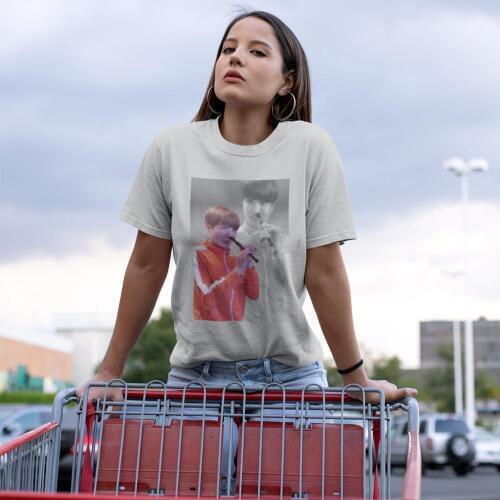 Jhope T-Shirt JHOPE FLUTE - FLASHBACK VER T Shirt Short Sleeve Street Wear Women tshirt Navy Large Cotton Funny Ladies Tee Shirt