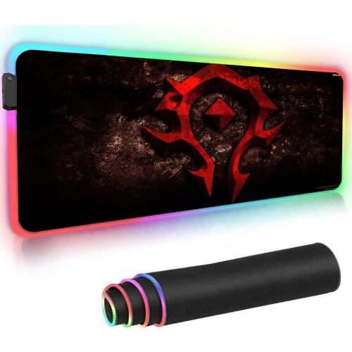 Gamepad xxl com led rgb, decoração para jogos de computador, retroiluminado, para world of warcraft world of warcraft mouse pad