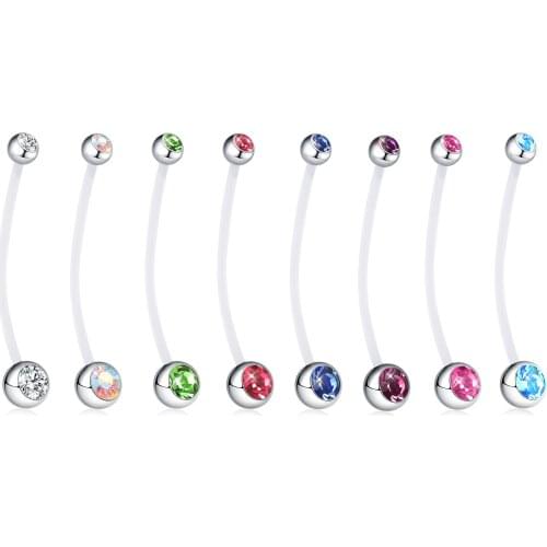 CRYSPURE Belly Button Rings Belly Piercing Women Men Body Jewelry Navel Piercing Rings Barbell 2020 New Design stainless steel