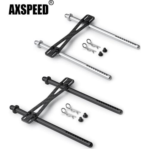 AXSPEED Metal & Carbon Fiber Rear Car Body Shell Column Post Mount with Clip for Axial SCX10 II 90046 1/10 RC Crawler Car Parts