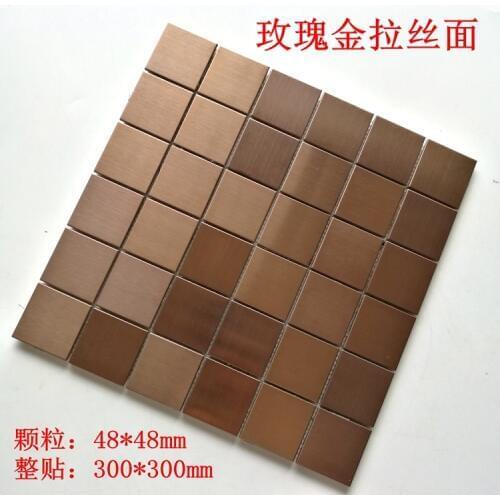 Brushed rose gold arch 3D metal mosaic tile DIY wall background decoration