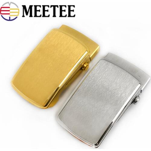 Meetee 1pc ID36mm/39mm Stainless Steel Roller Belt Buckle Toothless Automatic Buckles Head for Men Belts Clasp DIY Leathercraft
