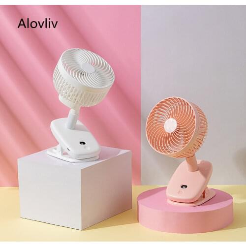 Clip Remote Control Mini Fan USB Rotating Fan Portable Baby Car Cooling Fan Power Display Office Desktop Rechargeable Fan