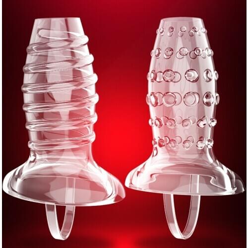 Reusable Penis Sleeve 2 Styles Cock Ring Male Delay Particle Stimulation Male Enlargement for Men Delay Adult Sex Toys For Men