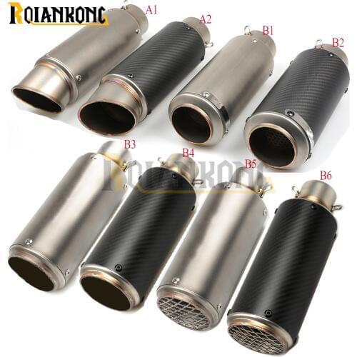 Laser mark motorcycle modified muffler carbon fiber exhaust pipe For Kawasaki Ninja ZX10R ZX11 ZX1400 ZX636R ZX6RR