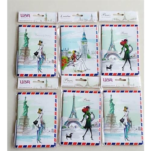 Fashion Miss love travel Passport Cover ID Credit Card Bag 3D Design PVC Leather Business Card Holder Passport Holder 14*9.6CM