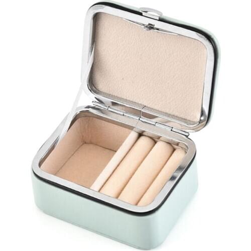 Fashion Women Mini Portable Jewelry Box Stud Earrings Rings Jewellery Storage Organizer Display Travel Case