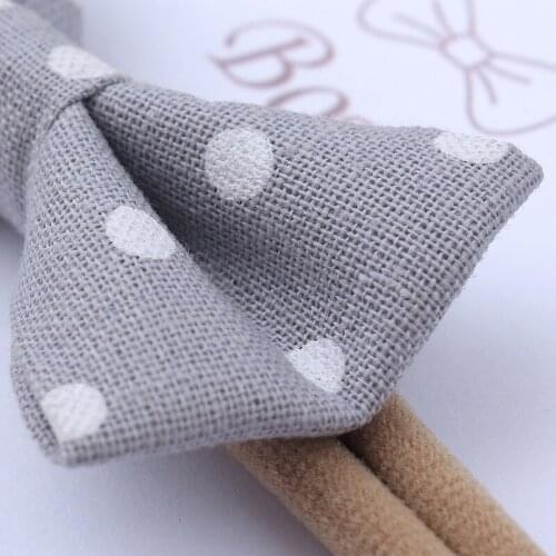 425F Baby Girls Elastic Bow Headband Fashion Printing Bowknot Hair Band Newborn Toddler Kids Soft Cotton Headwear Hair