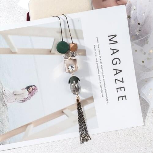 Fashion Womens Long Tassel Necklaces Crystal Ball Geometric Heart Pendant Sweater Chain Link Necklace Charm Jewelry