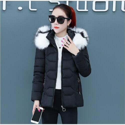Women Winter Black Coat 2021 New Korean Thickening White Duck Down Long Jackets Hooded Female Fur Collar Jacket Female Coats