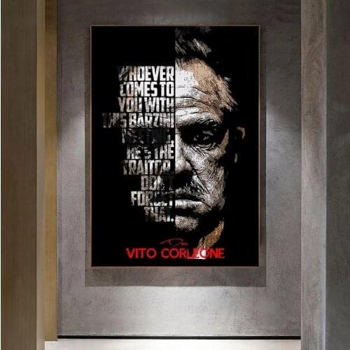 Movie Character Godfather Retro Art Bar Mural Poster Family Room Childrens Room Bedroom Wall Decoration Canvas Art (No Frame)