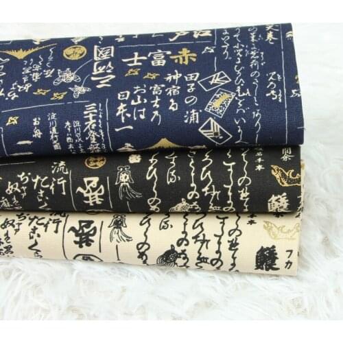 Half Yard Thicken Cotton Fabric Soft Breeze Retro Print For Handmade DIY Bag Decoration Cloth 100% Cotton