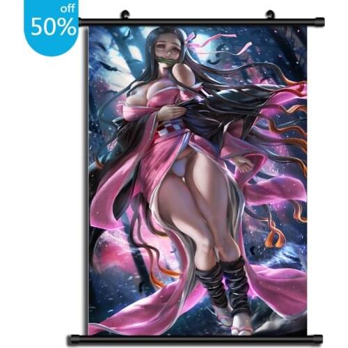 Demon Slayer Kimetsu No Yaiba Nezuko Anime Posters Canvas Painting Wall Decor Wall Art Picture for Living Room Decor Home Decor