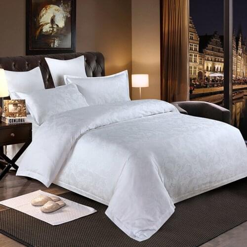 Premium quality hotel bedding set 100% cotton 60S jacquard bedsheet