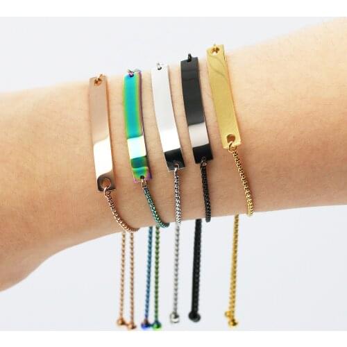 10pcs/lot 304 Stainless Steel Blank Bracelet Free Size 5colors for Jewelry Making SP034