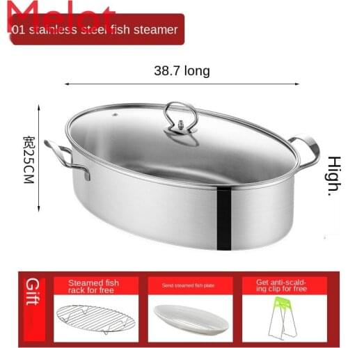 Steamed Fish Fantastic Product Multi-Functional Household Oval Seafood Steamer Long Extra Large Commercial Pot for Steaming Fish
