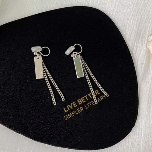 Hong Kong style long tassel earrings 2020 new trend street hip-hop temperament exquisite retro Geometric Jewelry Earrring