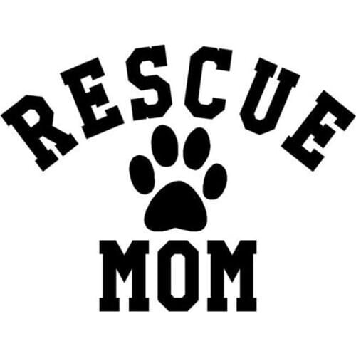 Rescue Mom Dog Paw Sticker window Vinyl Decal 13x13cm