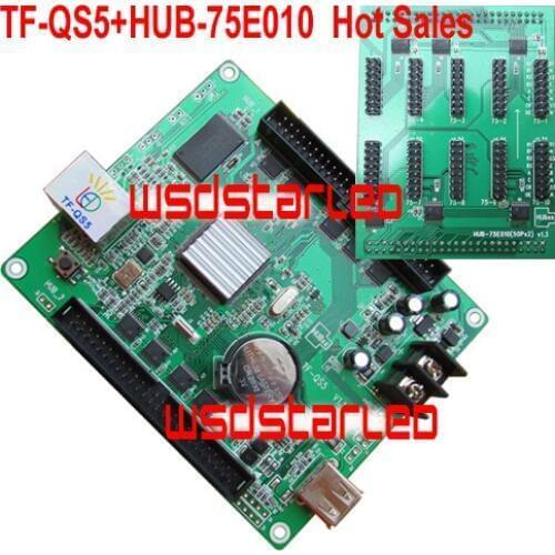 TF TF-QS5+HUB-75E010 1/32 Scan USB+Lan port RGB LED screen controller 320*128 Full color asynchronous LED control card Hot Sales