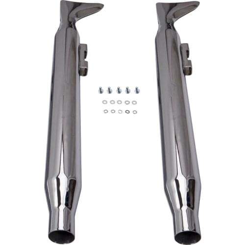 36" Fishtail Exhaust Pipe Slip Ons 3" O.D for Harley Touring Baggers 1995-2016 Silver