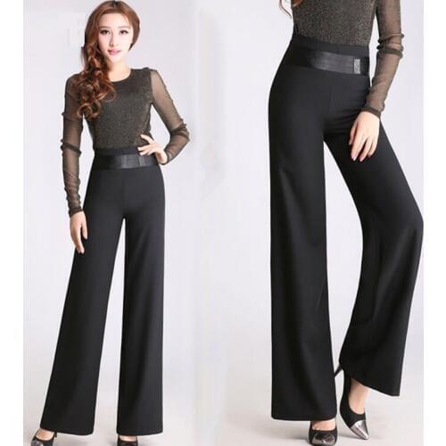 2019 Lady Ballroom Dance Pants Competition Latin Dance Pants Women Dancing Pants Practice For Waltz/Tango/Jazz Pant DQT1062