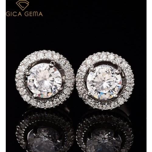GICA Classic Stud Earrings for Women 1 2 Carat D Color Moissanite Earrings S925 Silver Jewerly with Certificate