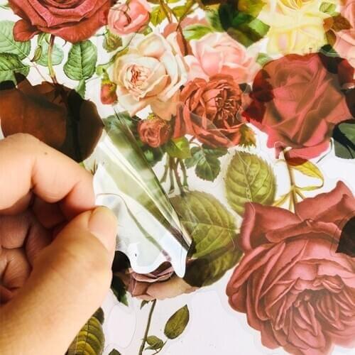 11 pcs sticker/Pack Big Size Rose Mushroom Butterfly PVC Decorative Stickers