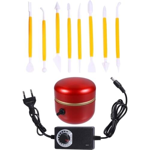 220V Mini Electric Pottery Wheel Machine Adjustable Ceramic DIY Clay Painting Pottery Art Craft With Sculpting Tool EU Plug