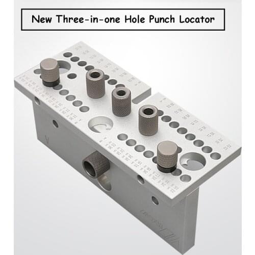 3 In 1 Woodworking Drill Locator Doweling Jig Hole Puncher Drilling Guide Kit for Furniture Fast Connecting DIY Tools