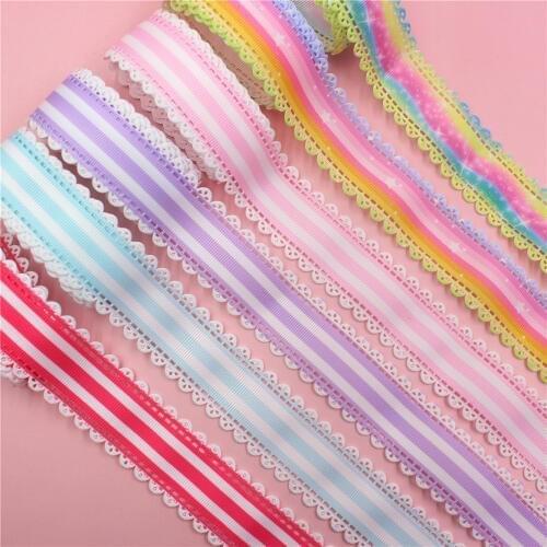 30mm mix 5-6 yards hollow lace grosgrain Ribbons DIY handmade child bow Wedding decoration gift wrap material X-191122-2