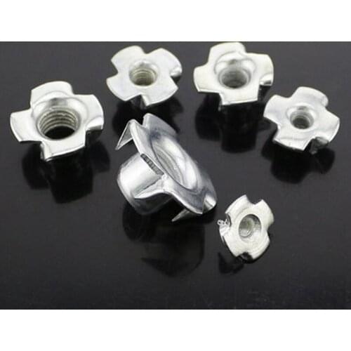 30pcs M3 M4 M5 M6 M8 M10 1/4-20 four-prong nut claw wood board inlay furniture speaker nut
