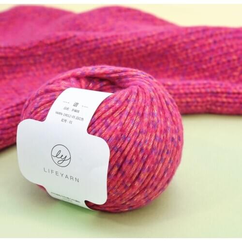 50g/ball medium thick hand woven wool yarn color dot pattern thick thread group handmade scarf thread