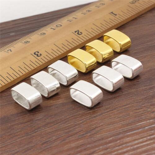 50pcs/lot Zinc alloy Slider Flat Tube Bracelet Necklace Cord Beads watch Chain Beads DIY Making Accessory Hole:11*5mm K05203