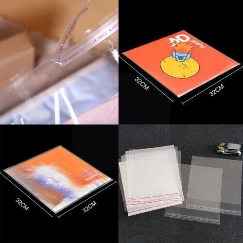 50Pcs 12" Recording Protective Sleeve For Turntable Bag Records Open * /Flat Adhesive Self 32cm 32.3cm Player Vinyl Record Z0S6