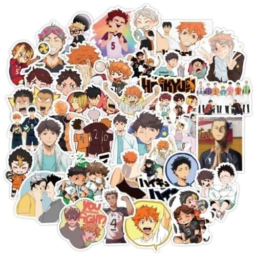 50PCS Japan Anime Haikyuu Cartoon Props Graffiti Stickers Suitcase Car Waterproof Anime Sticker