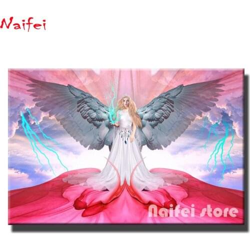 5D Diy Diamond Painting Colorful Clouds Full Diamond Embroidery Angel Girl Rhinestone Mosaic Kits Christmas Gift Home Decor