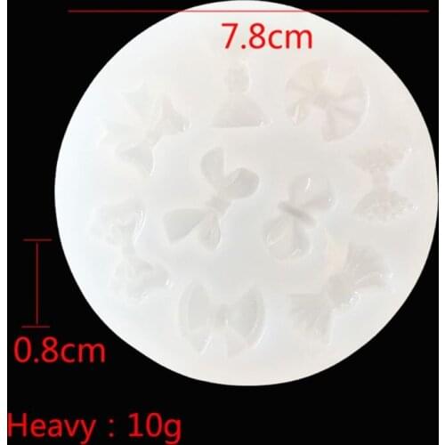 97QE Mini 3D Bow Shape Epoxy Resin UV Glue Crafts Silicone Mold Creative DIY Art Pendant Brooch Jewelry Tool Manual Gift