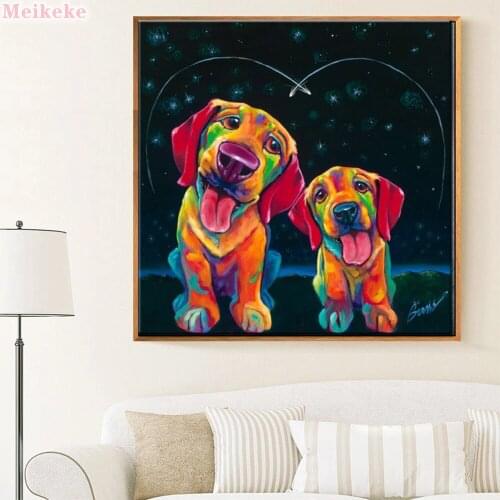 5D DIY Diamond Painting Painted Cross Stitch Animal dog Diamond Mosaic Home Decoration