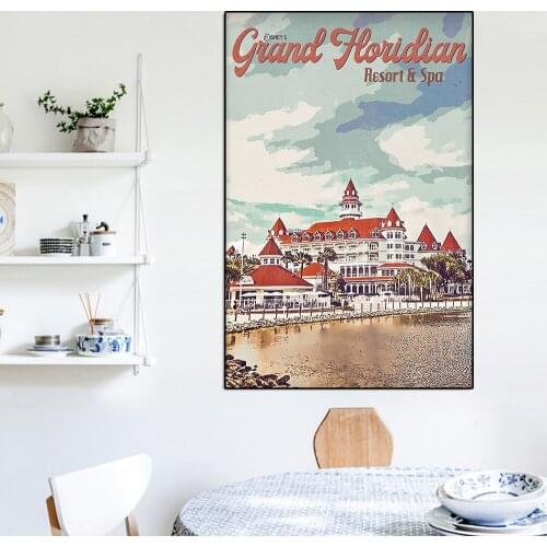 Disney Land Paris Canvas Painting Cartoon Mickey Mouse Posters and Prints Landscape Wall Art Pictures for Living Room Home Decor