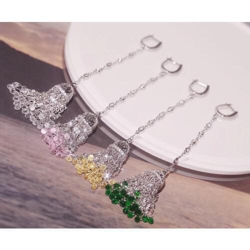 Designer Fashion 925 Sterling Silver Jewelry 3A Cubic Zirconia Party Earring