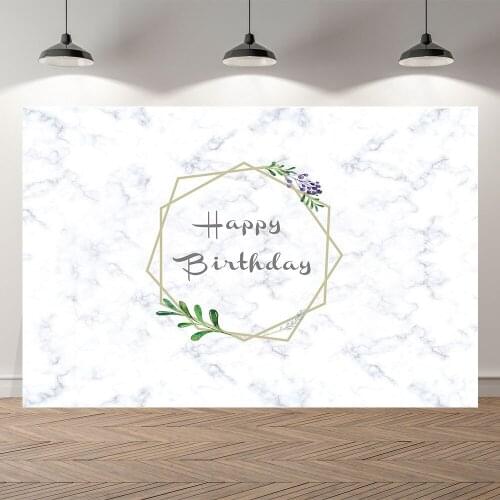 Seekpro Photography Background marble stone simple style Happy birthday party baby shower Backdrop Photo Background Photocall