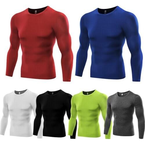 Motorcycle Long Sleeve Tight Tops Slim T-shirt Plus Size Fitness Work Out Tops Men Compression Training Suit Quick Drying