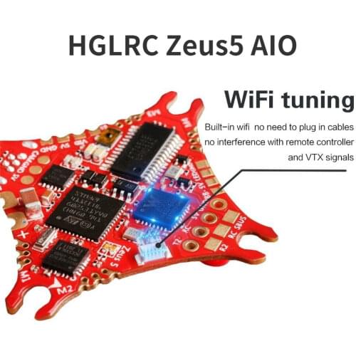 HGLRC Zeus5 AIO 1-2S F411 Flight Controller 5A BL_S 4in1 ESC with WiFi Function for FPV Racing RC Drone Toothpick Micro Drone
