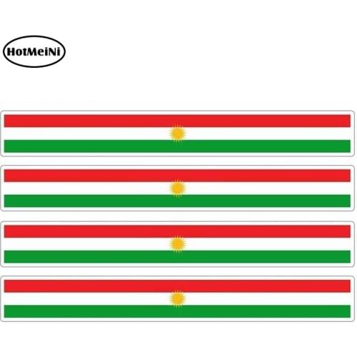 HotMeiNi 13cm x 1.7cm 4pcs Car Stripe Motorcycle Racing Flag Sticker Car Window Decal Bike Moto Tuning Kurdistan Car Stickers