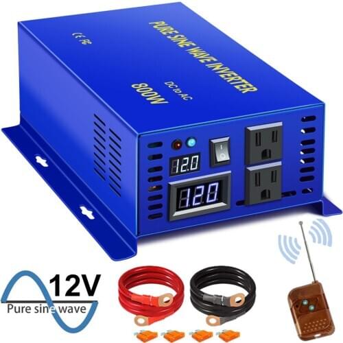 XYZINVT 800W Power Inverter 12v 24v 36v 48v dc to ac 120v 220v Off Grid System Pure Sine Wave Solar Inverter With Remote Control