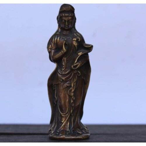 China brass Ruyi Goddess of mercy bodhisattva crafts statue