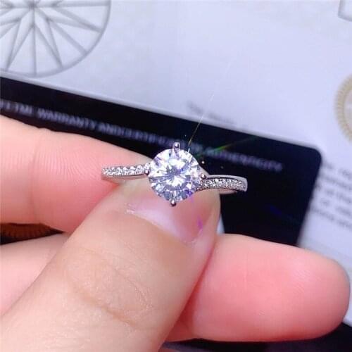 925 Sterling Silver White Snowflake Cut 1 ct D Color Diamond Test Passed Moissanite Ring Female Wedding Gift Silver 925 Jewelry