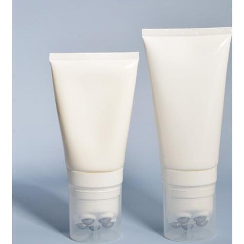 Compact Empty Reusable Soft Silicon Squeeze Tube Bottle Storage Holder with Steel Roller Balls for Shampoo Cream Lotion
