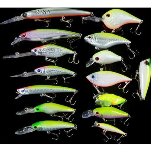 LINGYUE 15pcs/Lot Fishing Lures Artificial Make Quality Professional Bass Crankbait Wobblers Fishing Tackle Wholesale