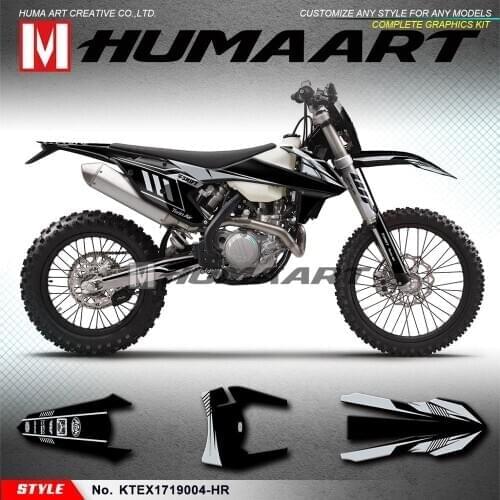 HUMAART Factory Graphics Custom Sticker Decal Kit Deco for 125 150 250 300 350 450 500 EXC EXCF XCW 2017 2018 2019, Black